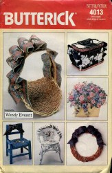4013 FABRIC RIBBON EMBELLISHMENT CHAIR, BASKET, SCREEN PATTERN